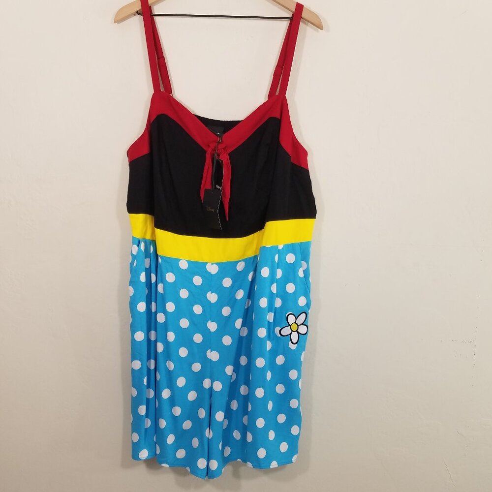 NWT Torrid by Disney Minnie Dots Tie Front Romper Polka Dots Size 3